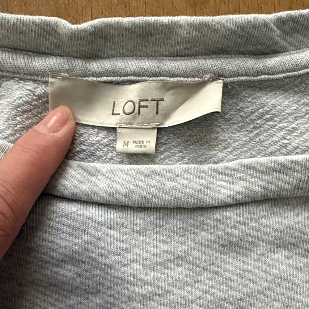 LOFT Gray Ruffle Sweatshirt - Picture 3 of 4
